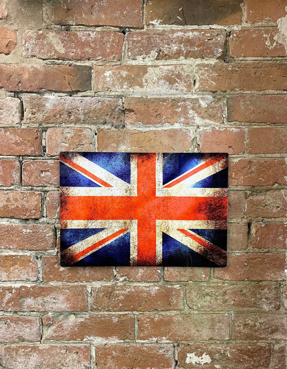 Vintage Metal Travel Wall Sign - British Union Jack Flag-1