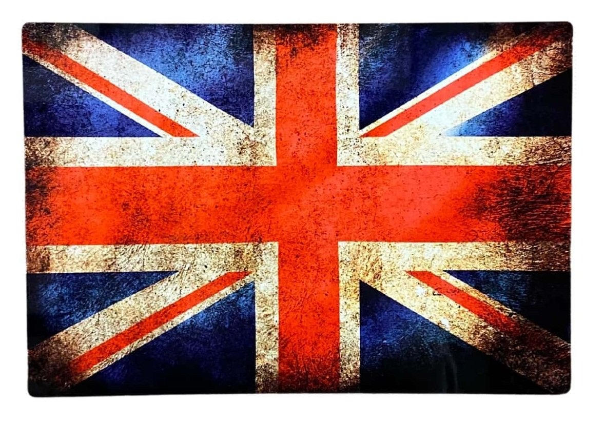 Vintage Metal Travel Wall Sign - British Union Jack Flag-0