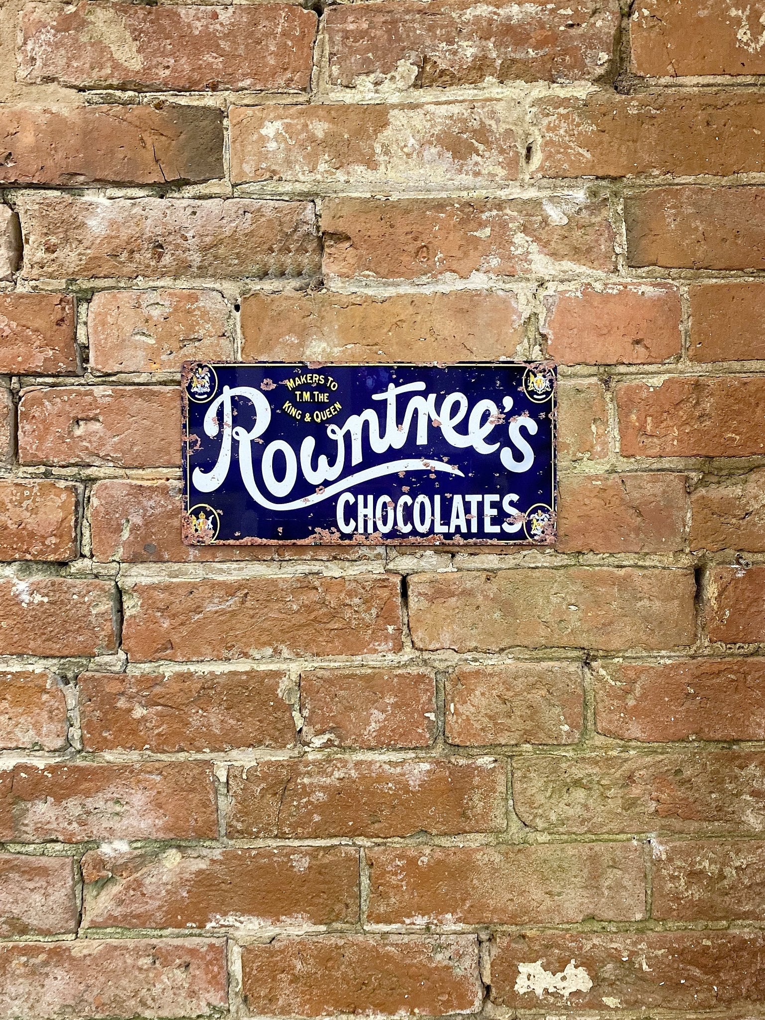 Metal Advertising Wall Sign - Rowntrees Chocolate Blue-1