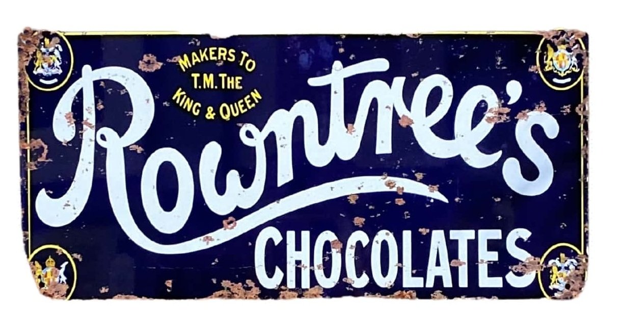 Metal Advertising Wall Sign - Rowntrees Chocolate Blue-0