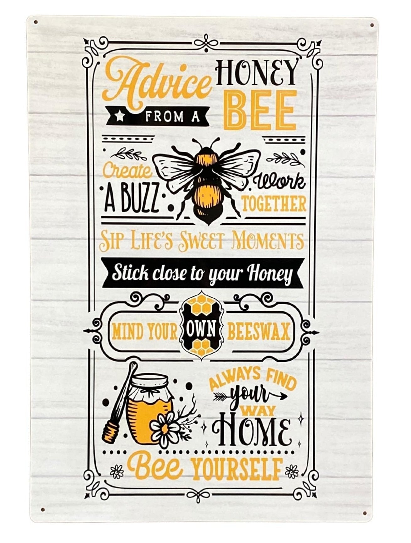 Metal Sign Plaque - Advice From A Honey Bee-0