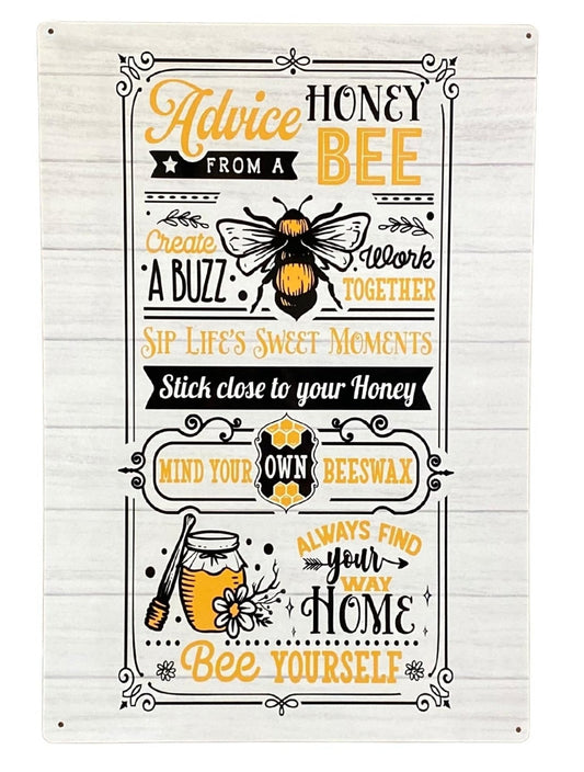 Metal Sign Plaque - Advice From A Honey Bee-0