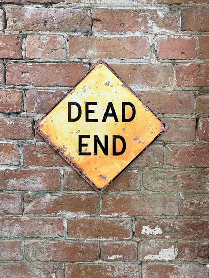 Metal Square Wall Sign - Dead End-1