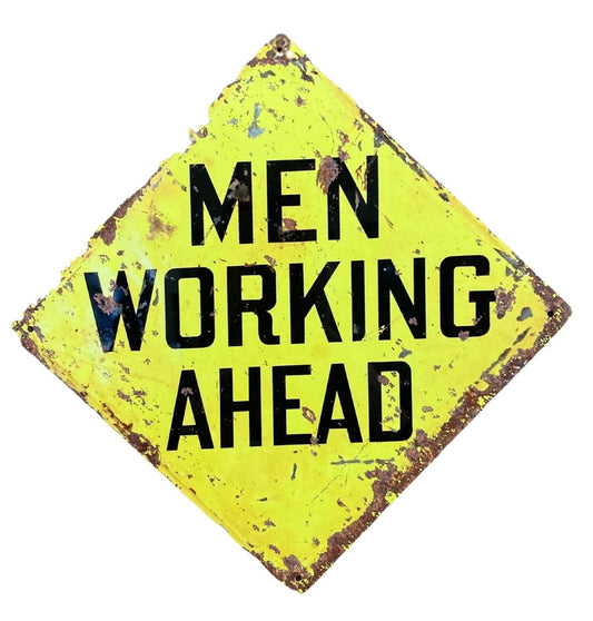 Metal Square Wall Sign - Men At Work-0