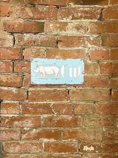 Kitchen Metal Wall Sign - Pig Out-1