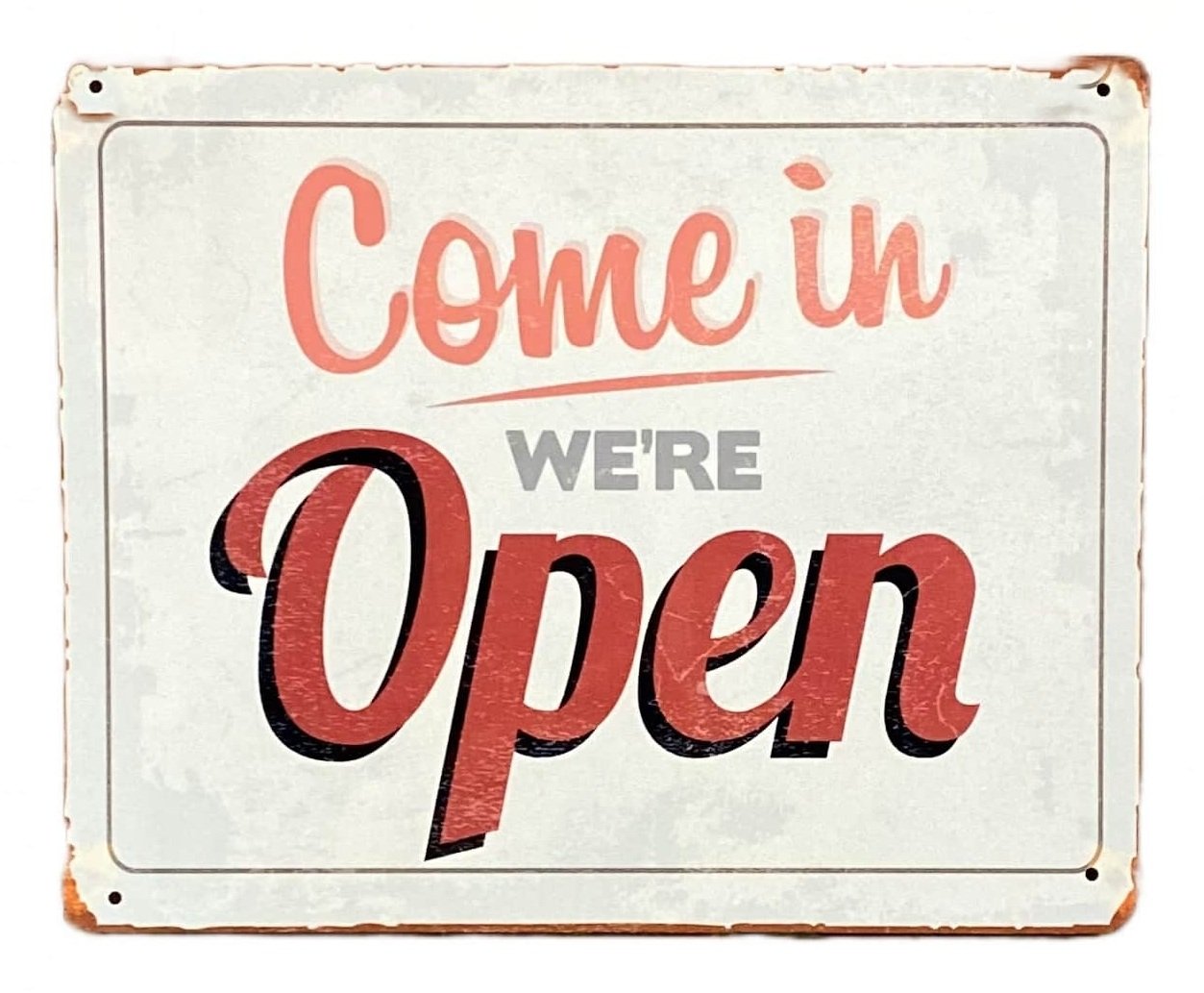 Metal Vintage Wall Sign - Come On In We're Open-0