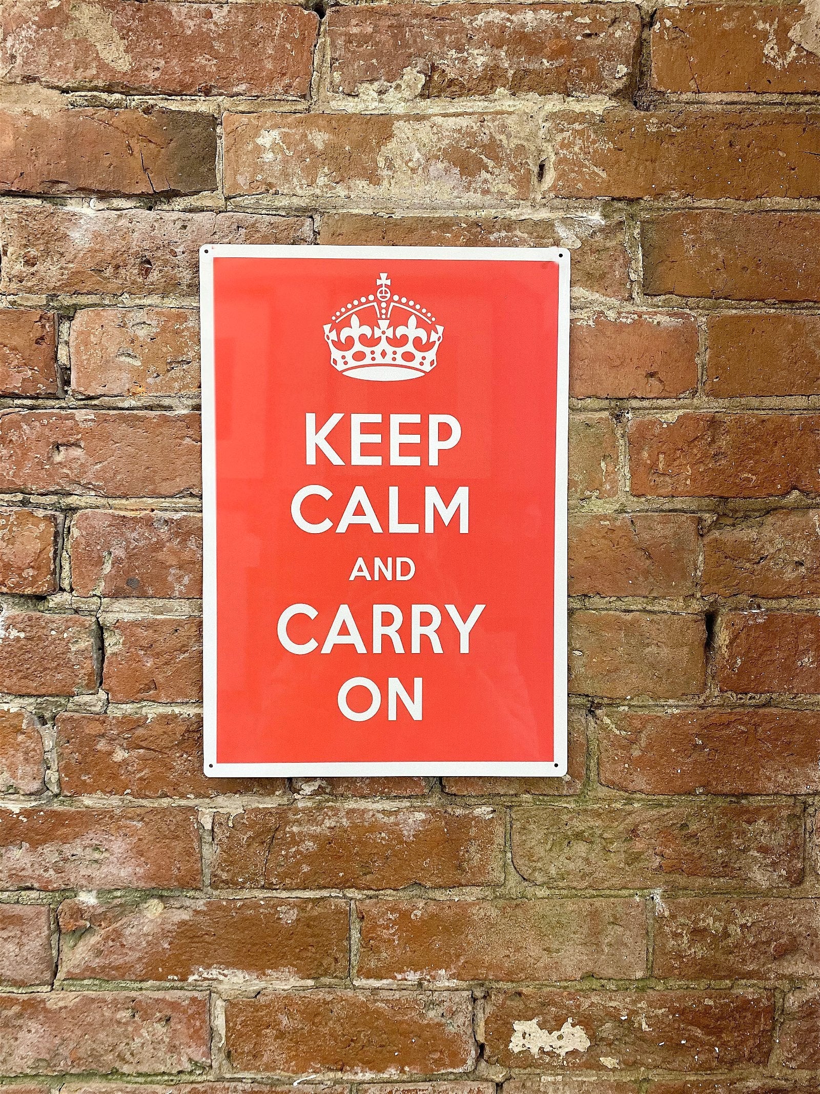 Metal Humour Wall Sign - Keep Calm And Carry On-1