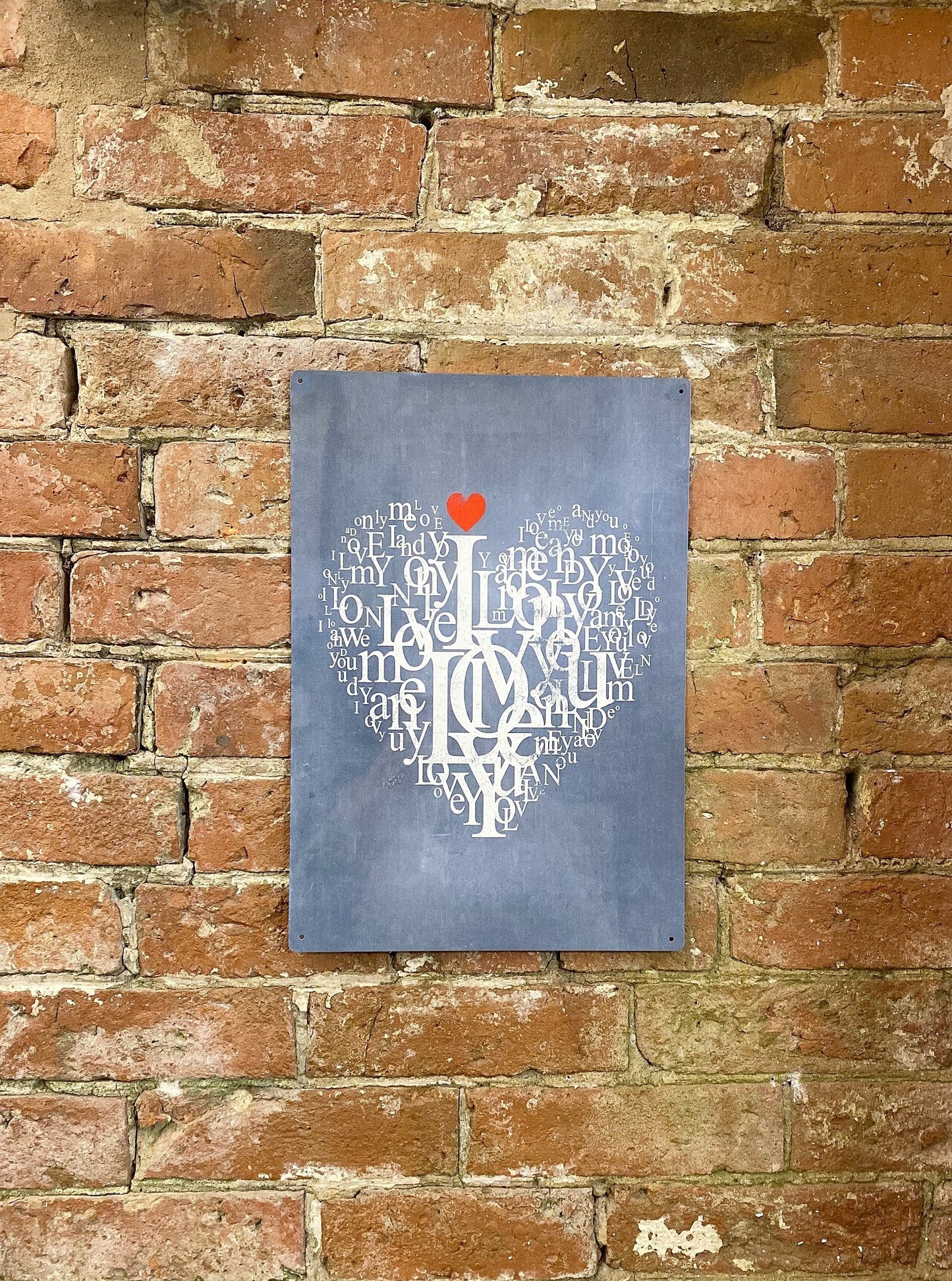 Metal Travel Wall Sign - Love Heart, Valentine-1