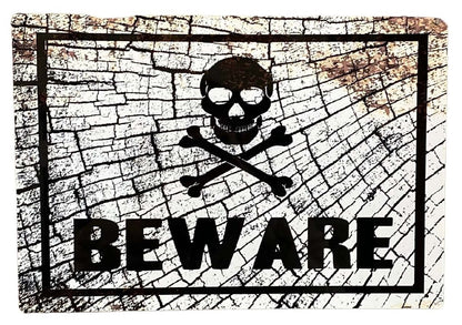 Metal Sign Plaque - Skull Beware-0