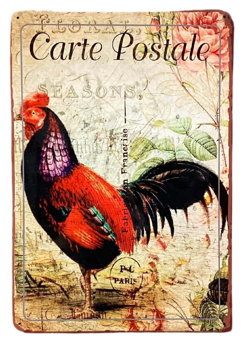 Metal Propaganda Wall Sign - Cockerel French Hen Chicken-0