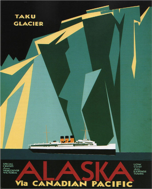 Vintage Metal Sign - Retro Advertising - Alaska Via Canadian Pacific Travel-0