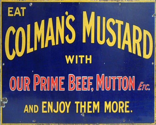 Vintage Metal Sign - Retro Advertising - Colmans Mustard-0