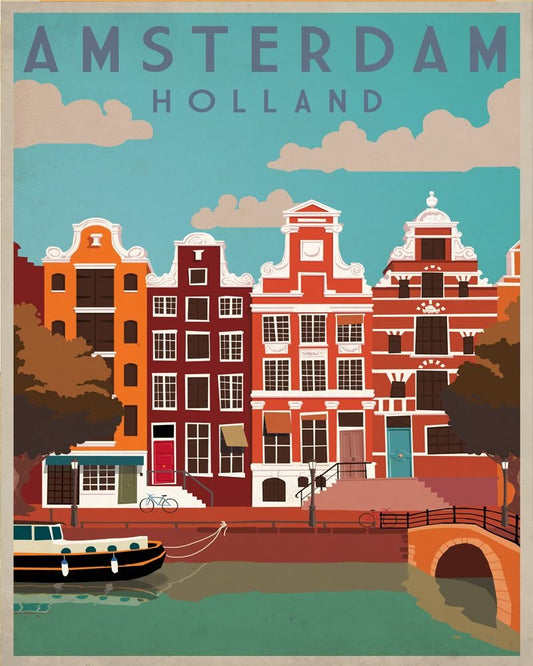 Vintage Metal Sign - Retro Advertising - Amsterdam Travel-0