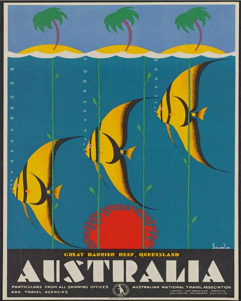 Vintage Metal Sign - Retro Advertising - Australia Fish-0