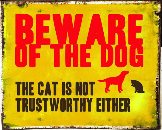 Vintage Metal Sign - Beware Of The Dog-0