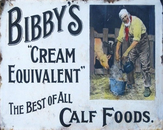 Vintage Metal Sign - Retro Advertising - Bibby's Calf Foods-0