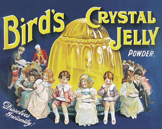 Vintage Metal Sign - Retro Advertising - Birds Crystal Jelly Powder-0