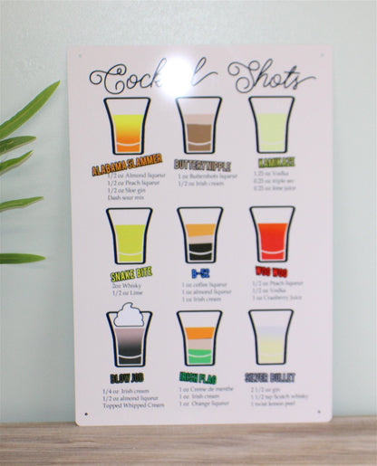 Vintage Metal Sign - Classic Cocktail Shot Recipes-1