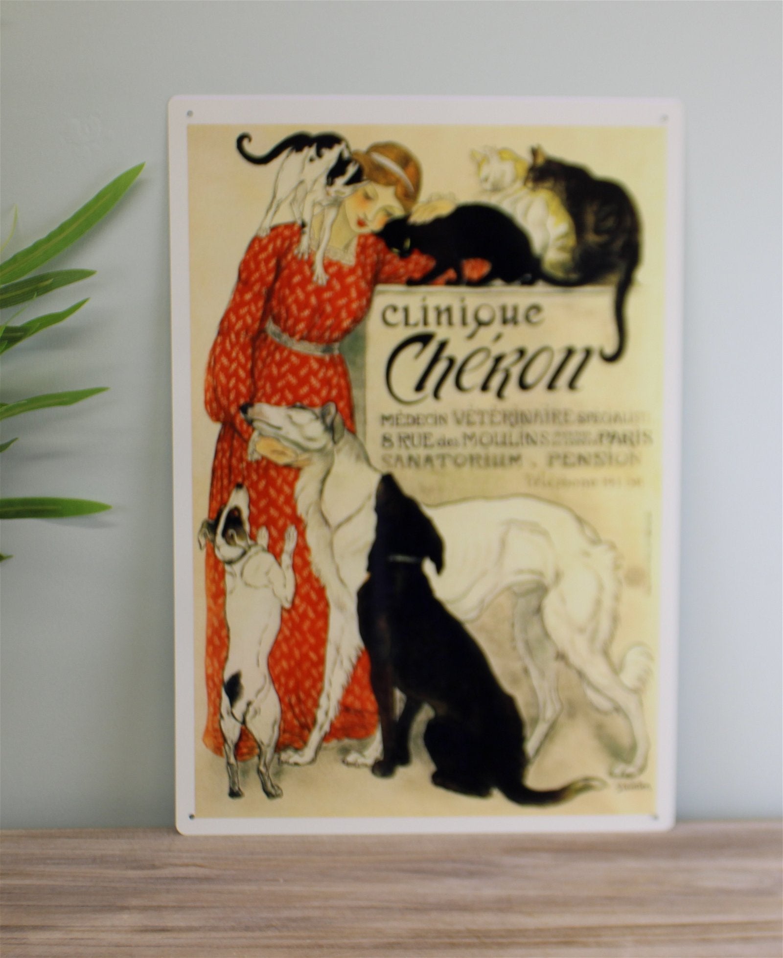 Vintage Metal Sign - Retro Advertising - Clinique Cheron-1