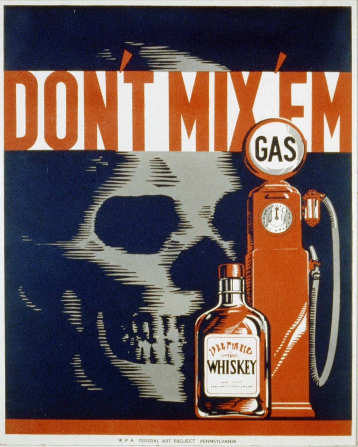 Vintage Metal Sign - Retro Advertising - Skull Gas Whiskey-0