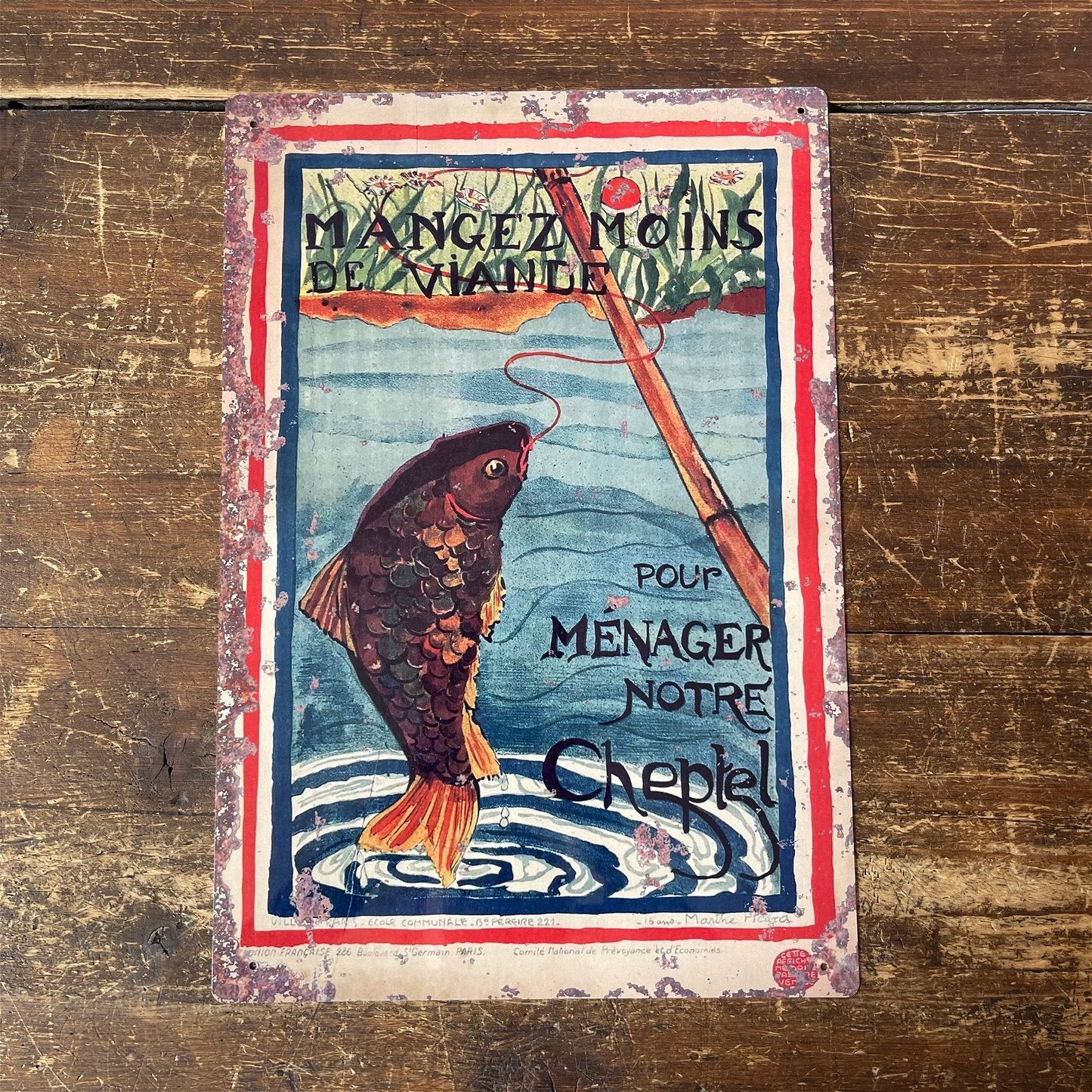 Vintage Metal Sign - Old Fishing Sign-1