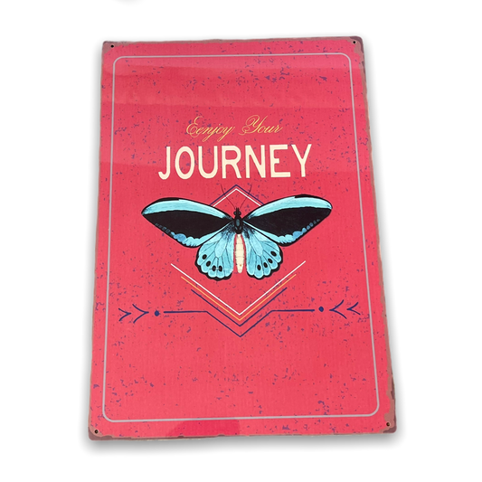 Vintage Metal Sign - Enjoy Your Journey Butterfly Design-0