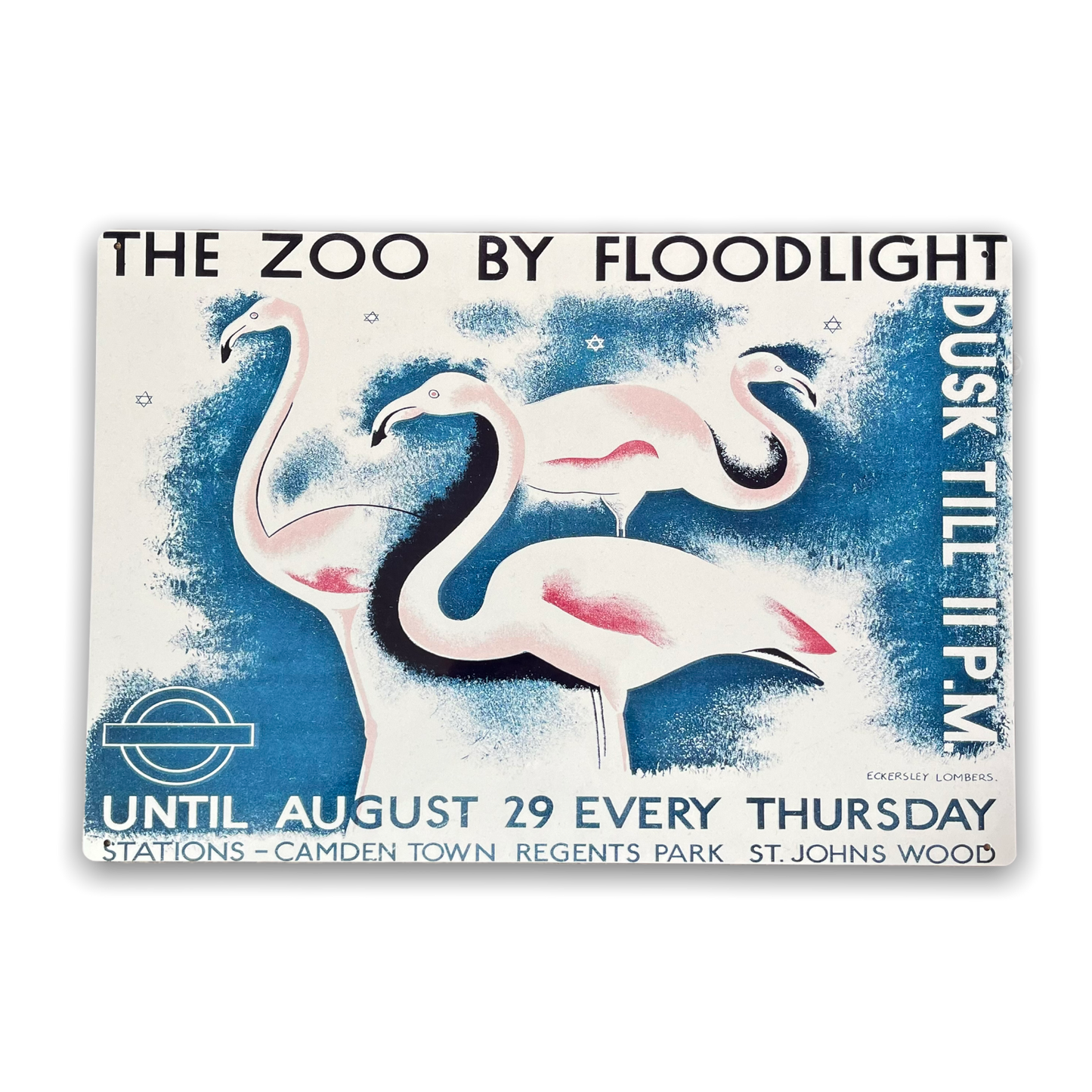 Vintage Metal Sign - London Underground, Visit The Zoo-0