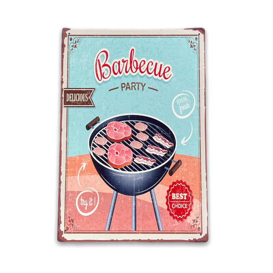 Vintage Metal Sign - Retro Barbecue Party Sign-0