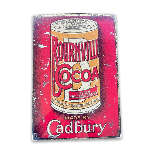 Vintage Metal Sign - Retro Advertising Cadbury Bournville Cocoa-0