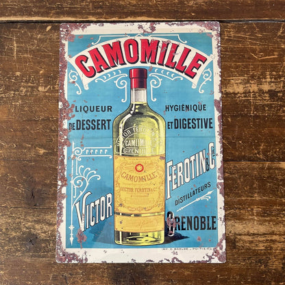 Vintage Metal Sign - Retro Advertising, Camomile Liqueur-2