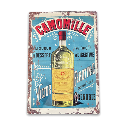 Vintage Metal Sign - Retro Advertising, Camomile Liqueur-0