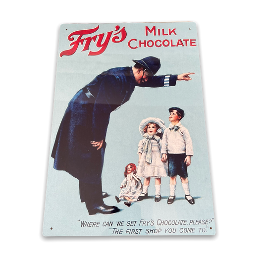 Vintage Metal Sign - Retro Advertising Fry's Milk Chocolates-0