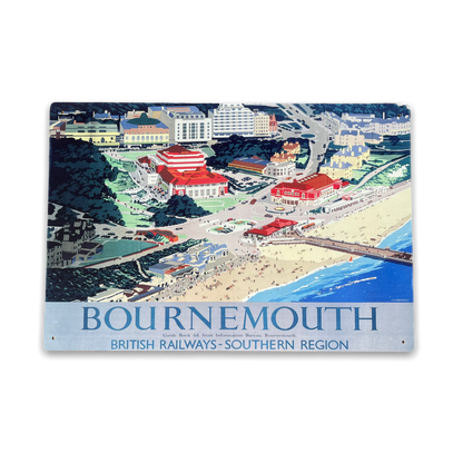 Vintage Metal Sign - British Railways Retro Advertising, Bournemouth-0