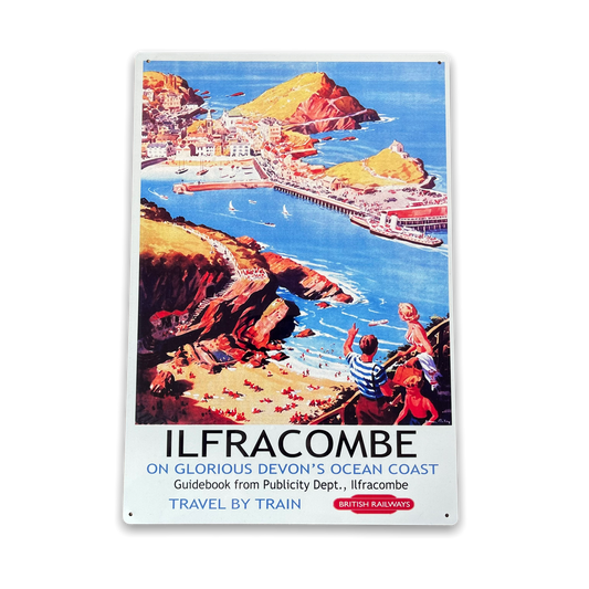 Vintage Metal Sign - British Railways Retro Advertising, Ilfracombe-0