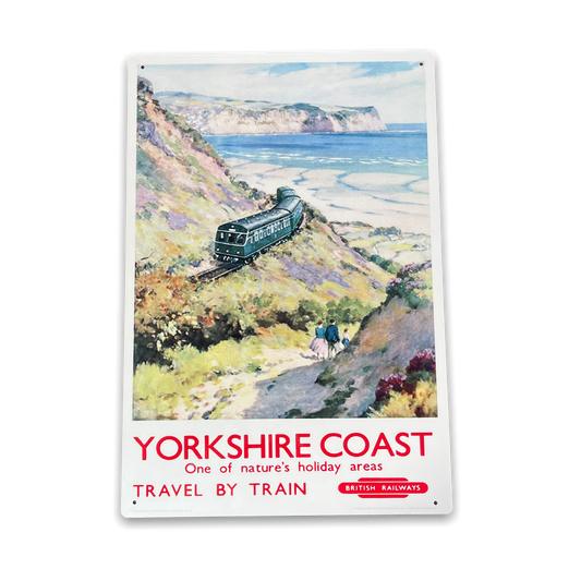 Vintage Metal Sign - British Railways Retro Advertising, Yorkshire Coast-0