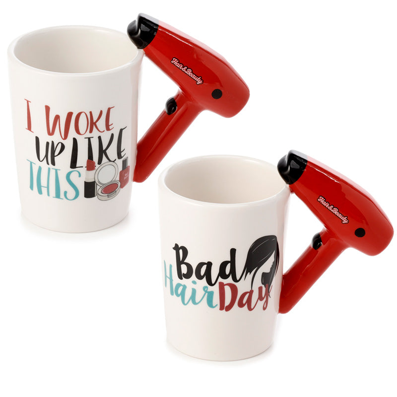 Fun Hair Drier Shaped Handle Ceramic Mug MUG210-0