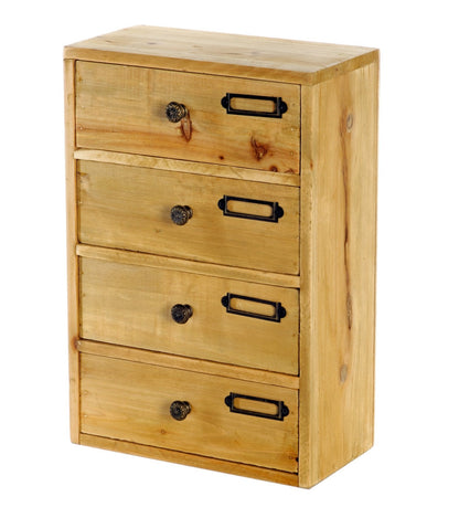 Tall 4 Drawers Wooden Storage 23 x 13 x 34 cm-0