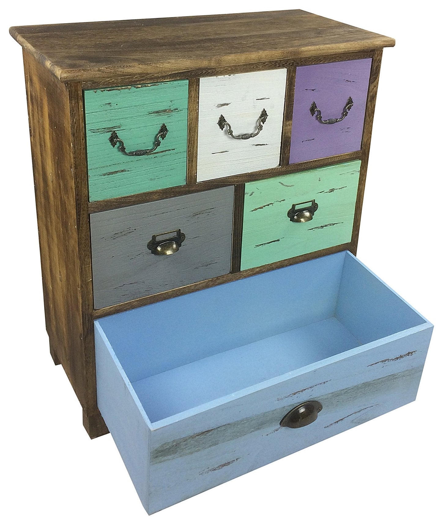 Wooden Storage Cabinet With 6 Drawers 69cm-2