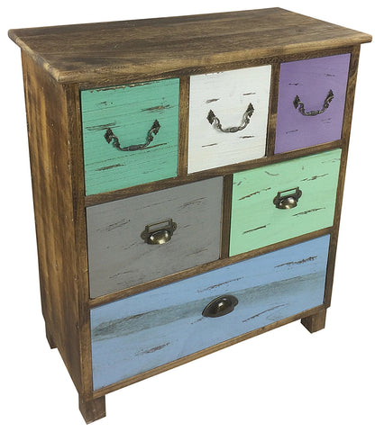 Wooden Storage Cabinet With 6 Drawers 69cm-0