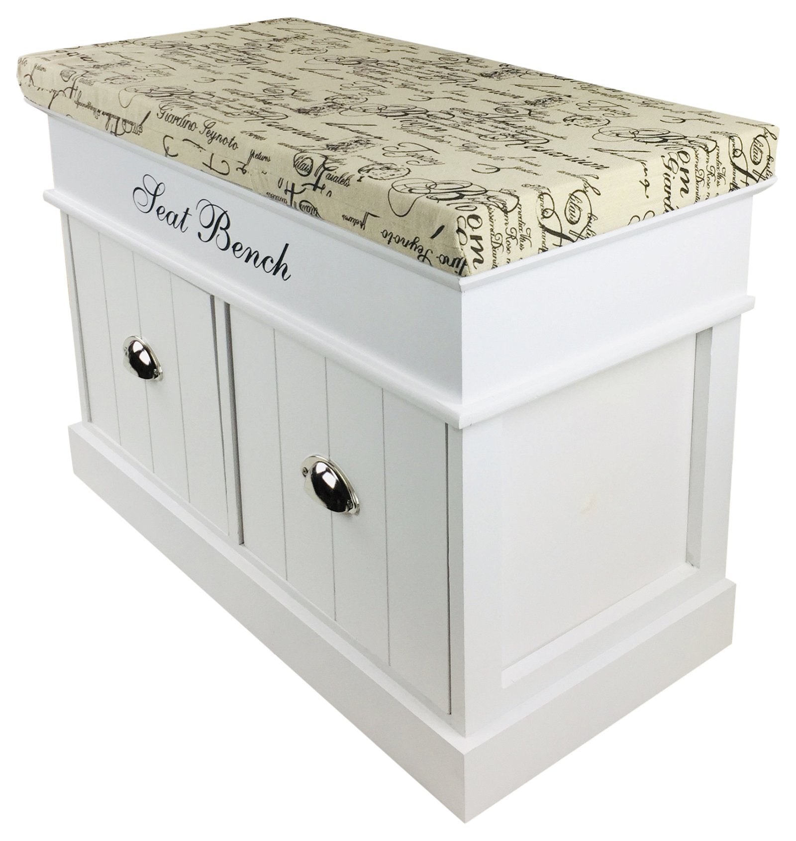 White Seat Bench With 2 Drawers & Lid 70cm-4