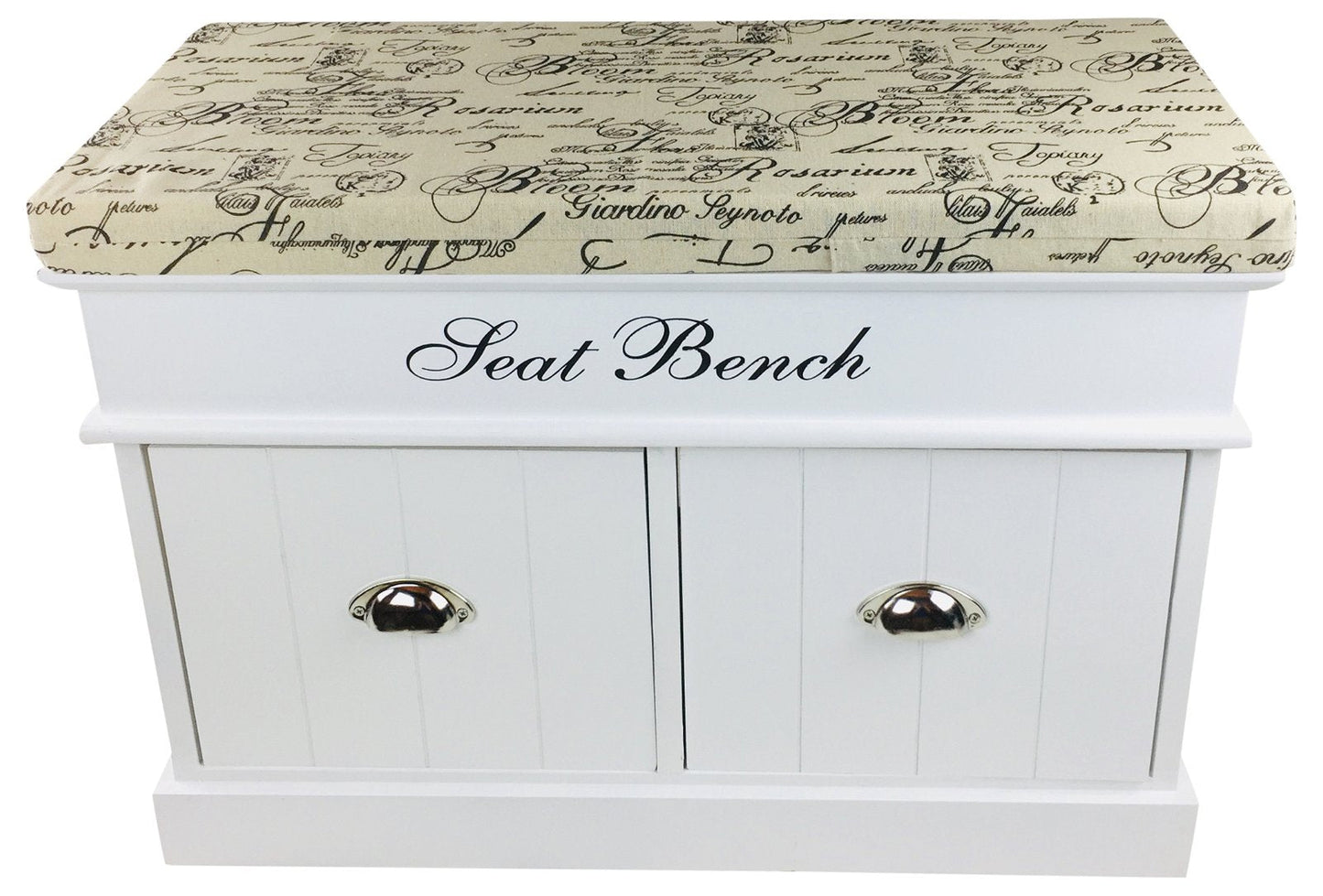 White Seat Bench With 2 Drawers & Lid 70cm-0