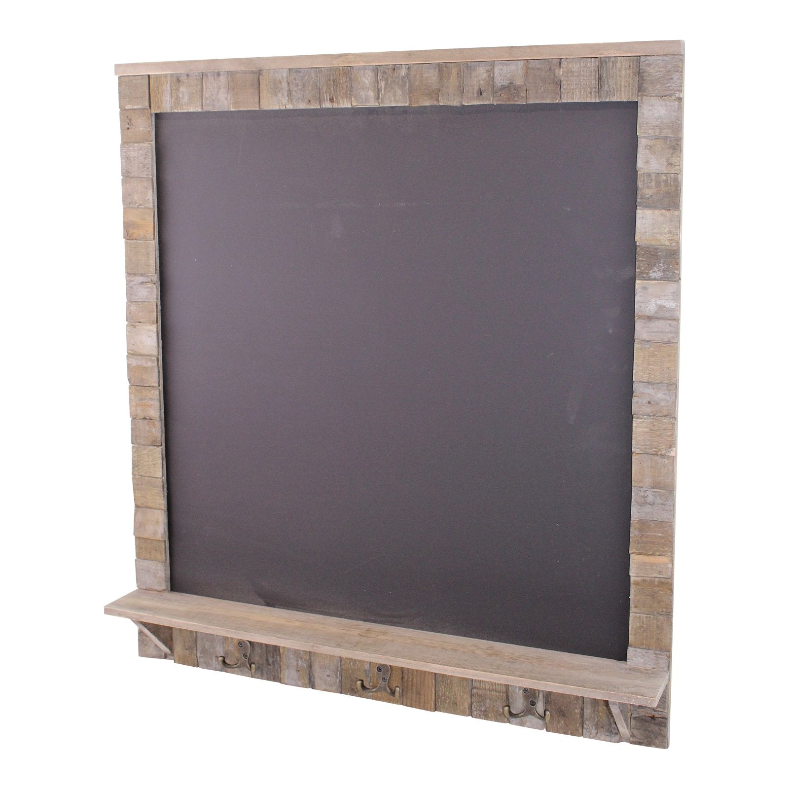 Large Blackboard with Driftwod Effect Surround, Shelf and 3 Double Hooks-3