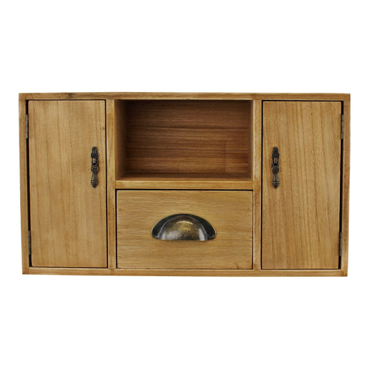 Small Wooden Cabinet with Cupboards, Drawer and Shelf-0