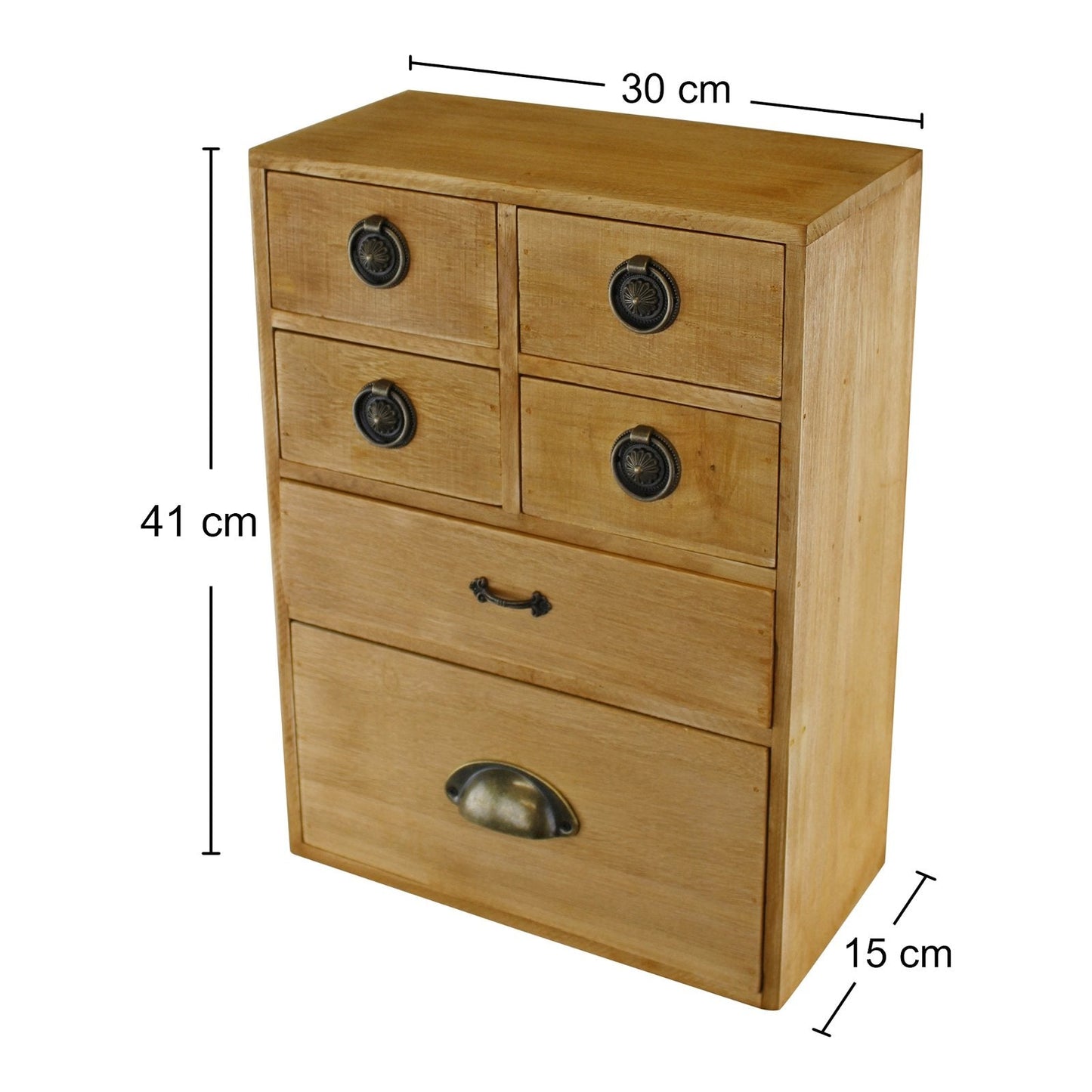 6 Drawer Storage Cabinet, Assorted Size Drawers-2