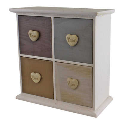 White & Neutral Coloured Love Heart Trinket Drawers-4