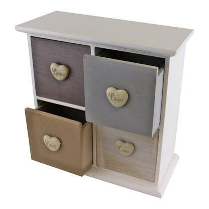 White & Neutral Coloured Love Heart Trinket Drawers-3