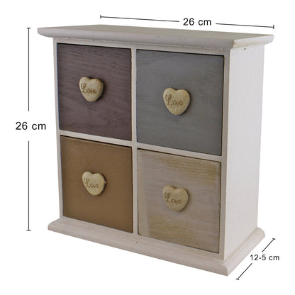 White & Neutral Coloured Love Heart Trinket Drawers-2