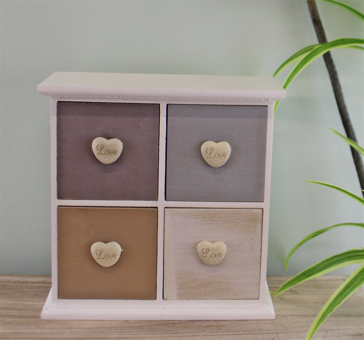 White & Neutral Coloured Love Heart Trinket Drawers-1