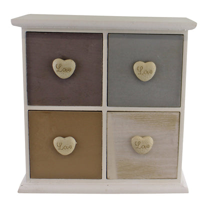 White & Neutral Coloured Love Heart Trinket Drawers-0