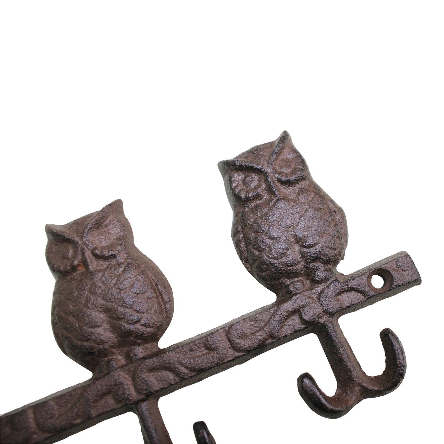 Rustic Cast Iron Wall Hooks, Owls-3